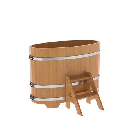 BentWood овальная из лиственницы (0,69х1,31 м.), h=1 м. Натуральная Премиум купель фото  фото - 1