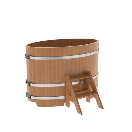 BentWood овальная из дуба (0,80х1,42 м.), h=1 м. Натуральная Премиум купель фото  фото - 1