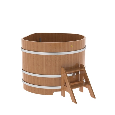 BentWood угловая из дуба (1,19 х1,19 м.), h=1 м. Натуральная Премиум купель фото  фото - 1